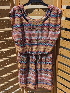 City Triangles Colorful Aztec Pattern Dress Sz XL